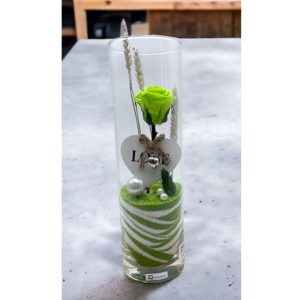 jarrón verde lima