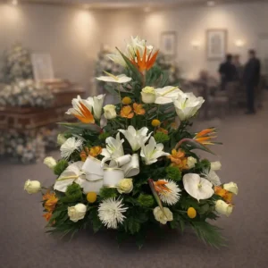 Centro Funerario con Aves del Paraíso en Pamplona