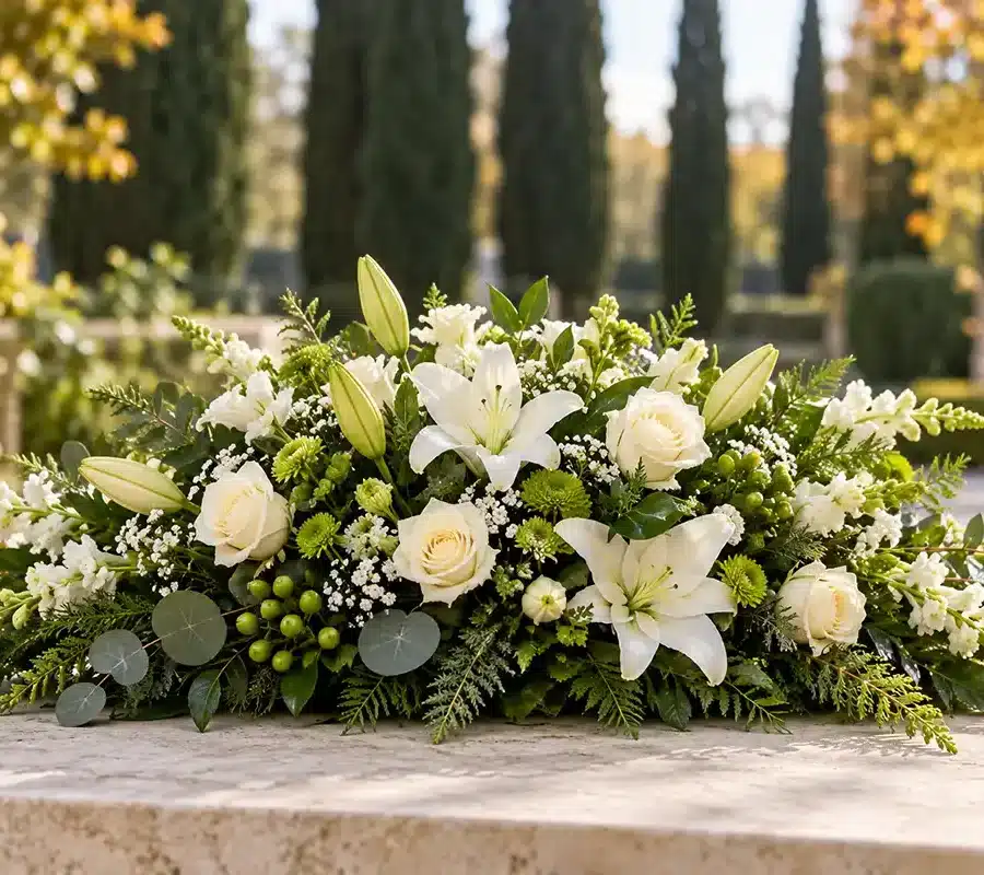 Centro de flores para Todos los Santos de Floristería Ygnacio Guillén Pamplona.